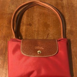 Pre-owned Longchamp Le Pliage Red Large